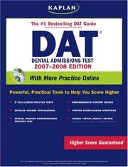 Cover of: Kaplan DAT with CD-ROM, 2007-2008 Edition by Kaplan Publishing, Kaplan Publishing