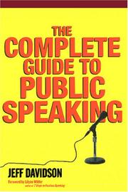 Cover of: The Complete Guide To Public Speaking by Jeff Davidson