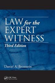 Cover of: Law for the Expert Witness