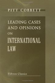Cover of: Leading Cases and Opinions on International Law