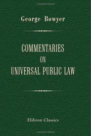 Cover of: Commentaries on Universal Public Law