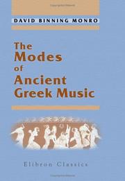 Cover of: The Modes of Ancient Greek Music by David Binning Monro