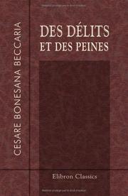 Cover of: Des délits et des peines by Cesare Beccaria