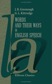 Cover of: Words and Their Ways in English Speech