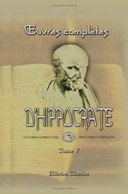 Cover of: oeuvres complètes d'Hippocrate by Hippocrates, Hippocrates