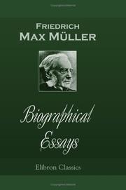 Cover of: Biographical Essays by F. Max Müller