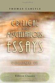 Critical and Miscellaneous Essays by Thomas Carlyle