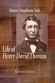 Cover of: Life of Henry David Thoreau by Henry Stephens Salt