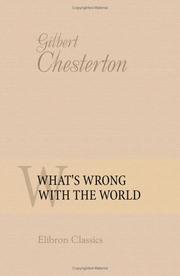 Cover of: What's Wrong with the World by Gilbert Keith Chesterton