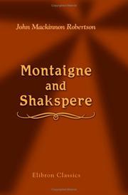 Cover of: Montaigne and Shakspere