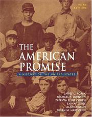 Cover of: The American Promise by James L. Roark, Michael P. Johnson, Patricia Cline Cohen, Sarah Stage, Alan Lawson, Susan M. Hartmann