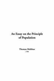 Cover of: Essay on the Principle of Populationn