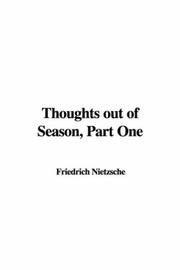 Cover of: Thoughts Out of Season by Friedrich Nietzsche