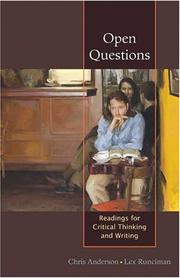 Cover of: Open questions: readings for critical thinking and writing