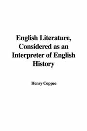 Cover of: English Literature, Considered as an Interpreter of English History