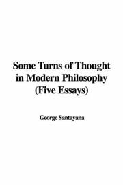 Cover of: Some Turns of Thought in Modern Philosophy by George Santayana