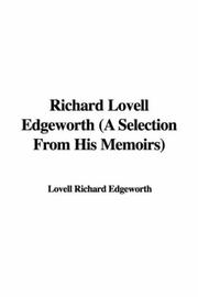 Cover of: Richard Lovell Edgeworth: A Selection from His Memoirs