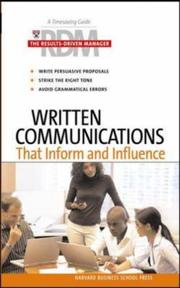 Cover of: Written Communications That Inform and Influence (Results-Driven Manager) by 