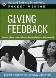 Cover of: Giving Feedback: Expert Solutions to Everyday Challenges (Pocket Mentor)