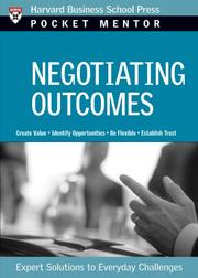 Cover of: Negotiating Outcomes: Expert Solutions to Everyday Challenges (Pocket Mentor)