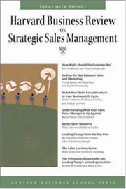 Cover of: Harvard Business Review on Strategic Sales Management