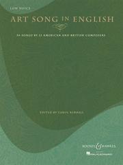 Cover of: Art Song in English - 50 Songs by 21 American and British Composers by Carol Kimball