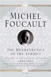 Cover of: The Hermeneutics of the Subject by Michel Foucault