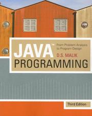 Cover of: Java Programming: From Problem Analysis To Program Design 3e