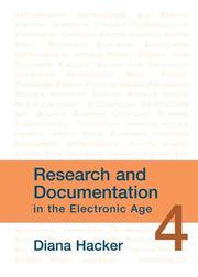 Cover of: Research and Documentation in the Electronic Age by Diana Hacker, Diana Hacker