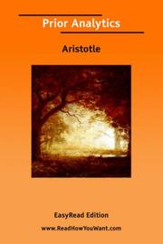 Cover of: Prior Analytics [EasyRead Edition] by Aristotle, Aristotle