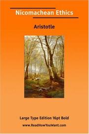 Cover of: Nicomachean Ethics (Large Print) by Aristotle