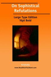 Cover of On Sophistical Refutations (Large Print)