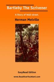 Cover of: Bartleby The Scrivener [EasyRead Edition] by Herman Melville