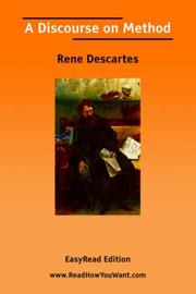 Cover of: A Discourse on Method [EasyRead Edition] by René Descartes