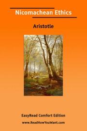 Cover of: Nicomachean Ethics [EasyRead Comfort Edition] by Aristotle