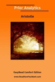 Cover of: Prior Analytics [EasyRead Comfort Edition] by Aristotle