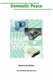 Cover of: Domestic Peace (Large Print) by Honoré de Balzac