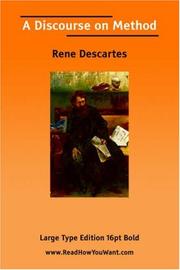 Cover of: A Discourse on Method (Large Print) by René Descartes