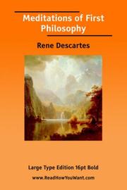 Cover of: Meditations of First Philosophy (Large Print) by René Descartes