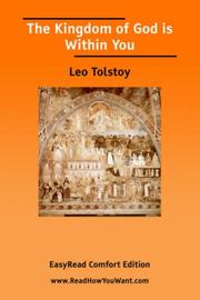 Cover of: The Kingdom of God is Within You [EasyRead Comfort Edition] | Tolstoy