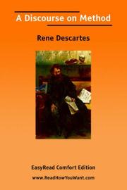 Cover of: A Discourse on Method [EasyRead Comfort Edition] by René Descartes