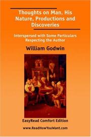 Cover of: Thoughts on Man, His Nature, Productions and Discoveries [EasyRead Comfort Edition]