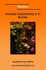 Cover of: Poetics [EasyRead Large Edition]