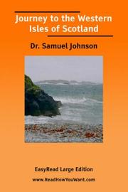 Cover of: Journey to the Western Isles of Scotland [EasyRead Large Edition]