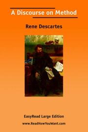 Cover of: A Discourse on Method [EasyRead Large Edition] by René Descartes