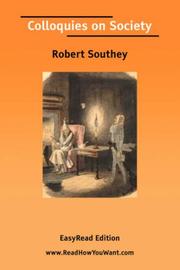 Cover of: Colloquies on Society [EasyRead Edition] by Robert Southey