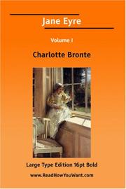 Cover of: Jane Eyre Volume I (Large Print)