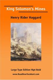 Cover of: King Solomon\'s Mines by H. Rider Haggard