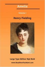 Cover of: Amelia Volume I (Large Print) by Henry Fielding