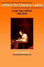 Cover of: Letters for Literary Ladies (Large Print) by Maria Edgeworth